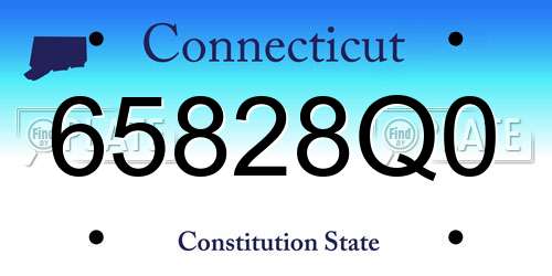 65828Q0 Connecticut License Plate