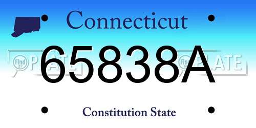65838A Connecticut License Plate