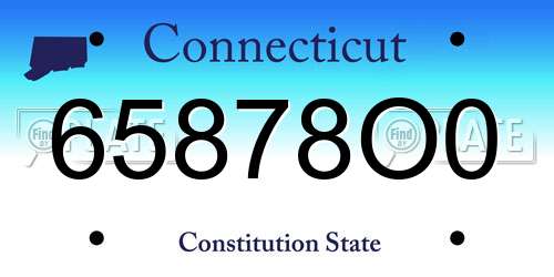 65878O0 Connecticut License Plate
