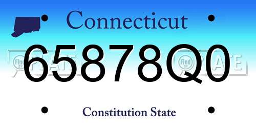 65878Q0 Connecticut License Plate