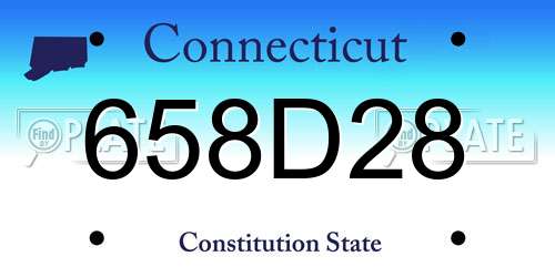 658D28 Connecticut License Plate