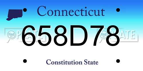 658D78 Connecticut License Plate