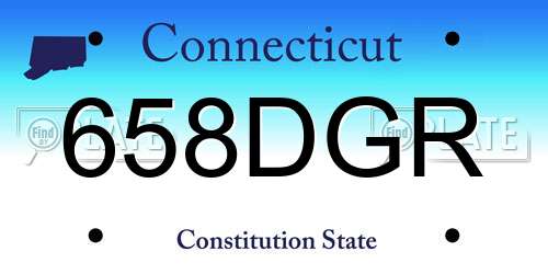 658DGR Connecticut License Plate