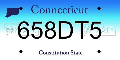 658DT5 Connecticut License Plate