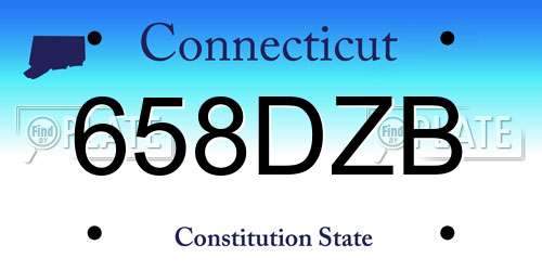 658DZB Connecticut License Plate