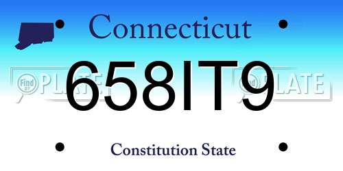 658IT9 Connecticut License Plate