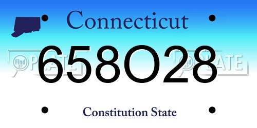 658O28 Connecticut License Plate