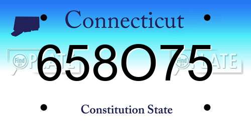 658O75 Connecticut License Plate