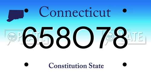 658O78 Connecticut License Plate