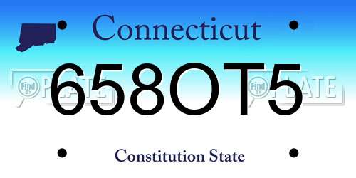 658OT5 Connecticut License Plate
