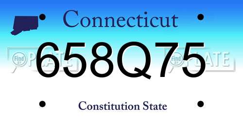 658Q75 Connecticut License Plate