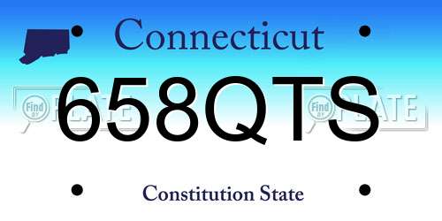 658QTS Connecticut License Plate