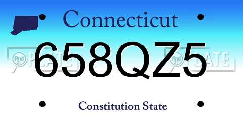 658QZ5 Connecticut License Plate