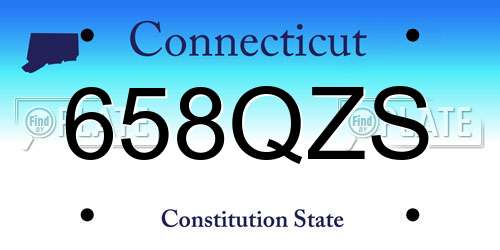 658QZS Connecticut License Plate