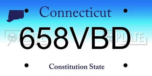 658VBD Connecticut License Plate