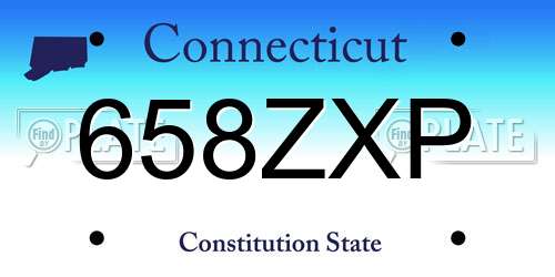 658ZXP Connecticut License Plate