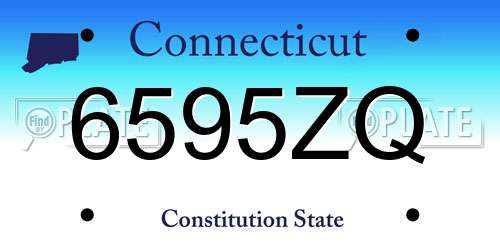 6595ZQ Connecticut License Plate