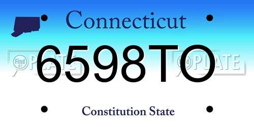6598TO Connecticut License Plate