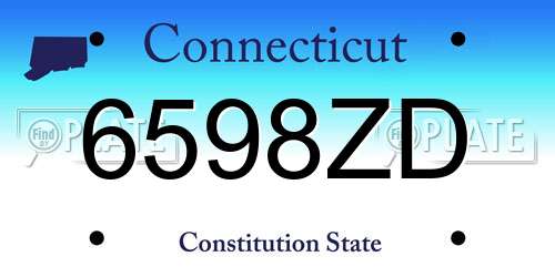 6598ZD Connecticut License Plate