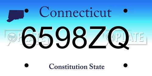 6598ZQ Connecticut License Plate