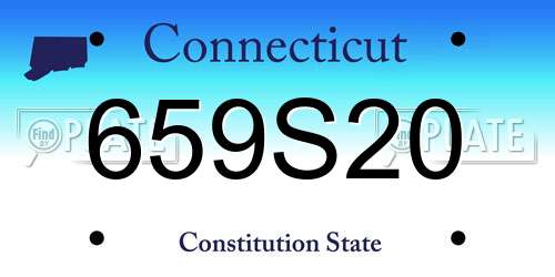 659S20 Connecticut License Plate