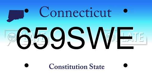 659SWE Connecticut License Plate