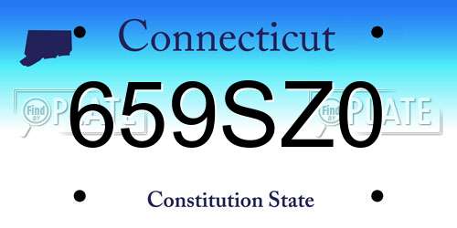 659SZ0 Connecticut License Plate