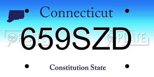 659SZD Connecticut License Plate