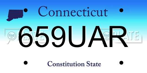 659UAR Connecticut License Plate