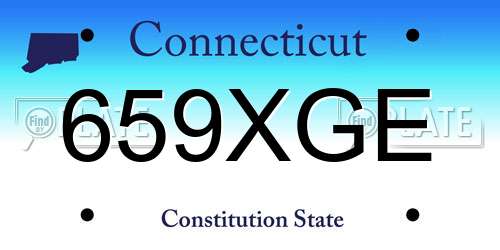 659XGE Connecticut License Plate