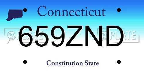 659ZND Connecticut License Plate