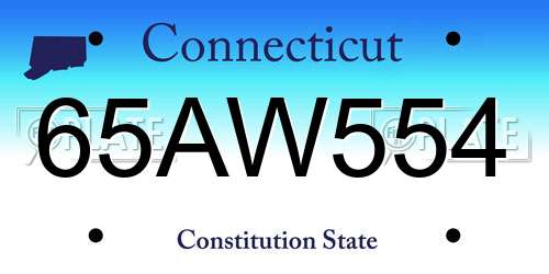 65AW554 Connecticut License Plate