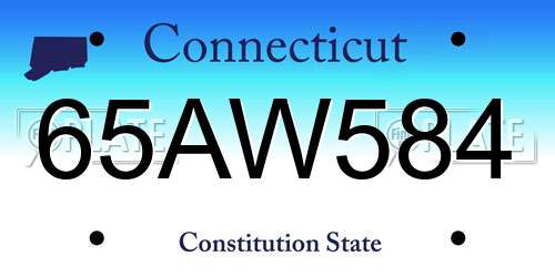 65AW584 Connecticut License Plate