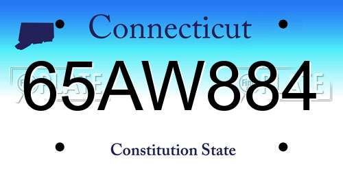 65AW884 Connecticut License Plate