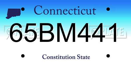 65BM441 Connecticut License Plate