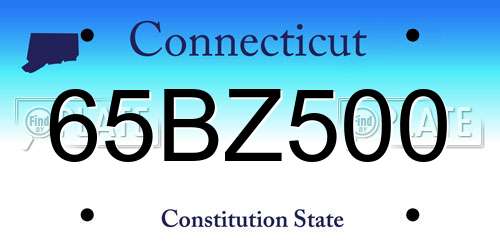 65BZ500 Connecticut License Plate
