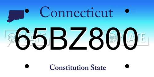 65BZ800 Connecticut License Plate