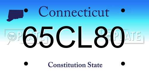 65CL80 Connecticut License Plate