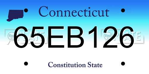 65EB126 Connecticut License Plate