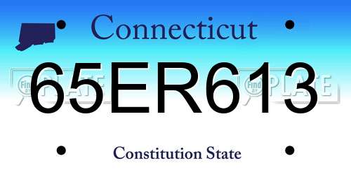 65ER613 Connecticut License Plate