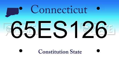 65ES126 Connecticut License Plate