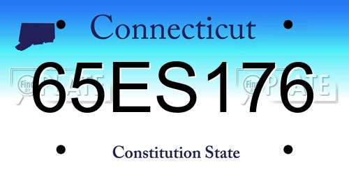 65ES176 Connecticut License Plate