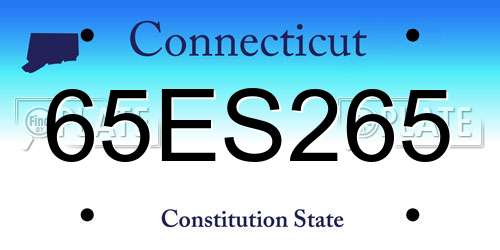 65ES265 Connecticut License Plate