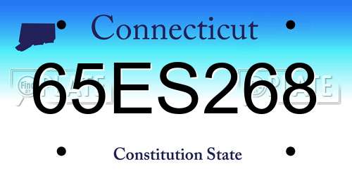 65ES268 Connecticut License Plate