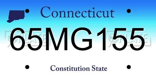 65MG155 Connecticut License Plate