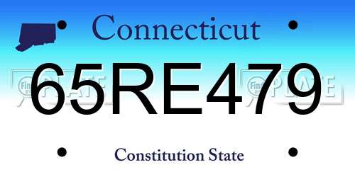 65RE479 Connecticut License Plate