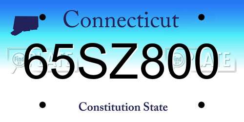 65SZ800 Connecticut License Plate