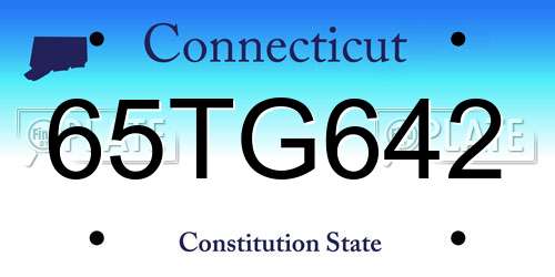 65TG642 Connecticut License Plate