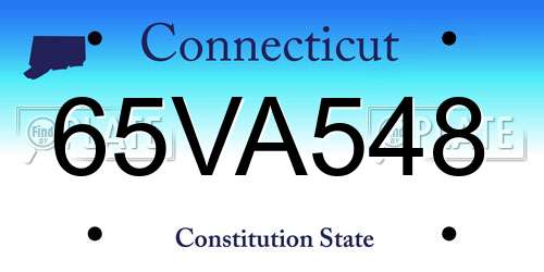 65VA548 Connecticut License Plate