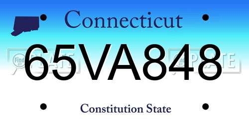 65VA848 Connecticut License Plate
